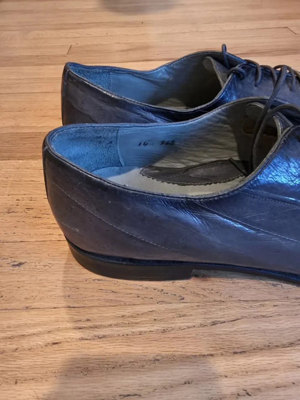 Belvedere Eel Leather Shoes Oxford Men's Gray 14 Mob Boss Retro Dark Academia